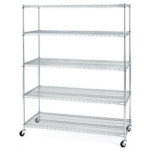 5-Tier Steel Wire Shelving with Wheels