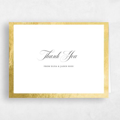 White Foil Wedding Thank You - Azurite Landscape Foil