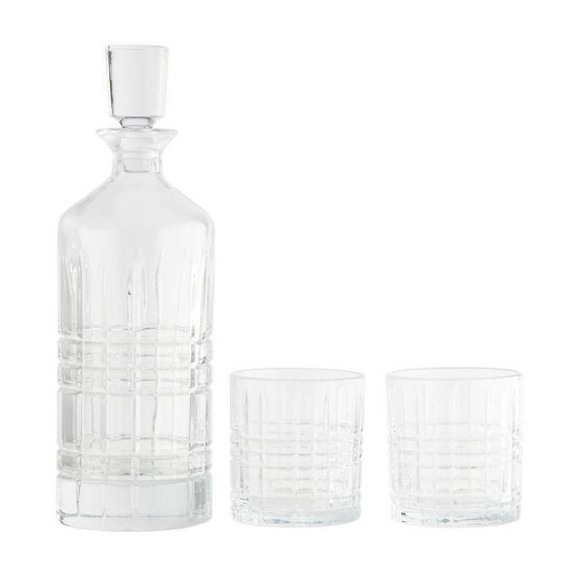 Plaid Liquor Decanter 3-Piece Gift Set