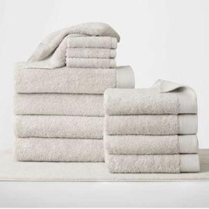 Plush Terry Towel Set - Silk & Snow. Bundle: A, Color: Sand for everything