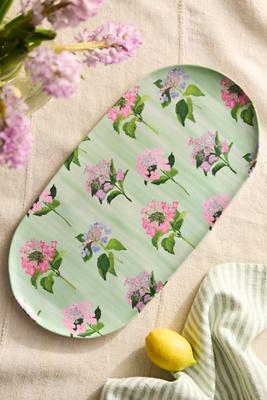 Floral Melamine Serving Platter, Hydrangea