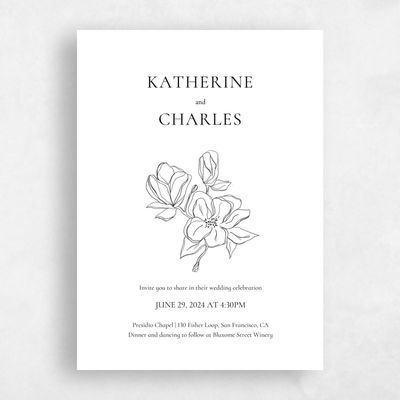 White Wedding Invitation - Ahlers Portrait