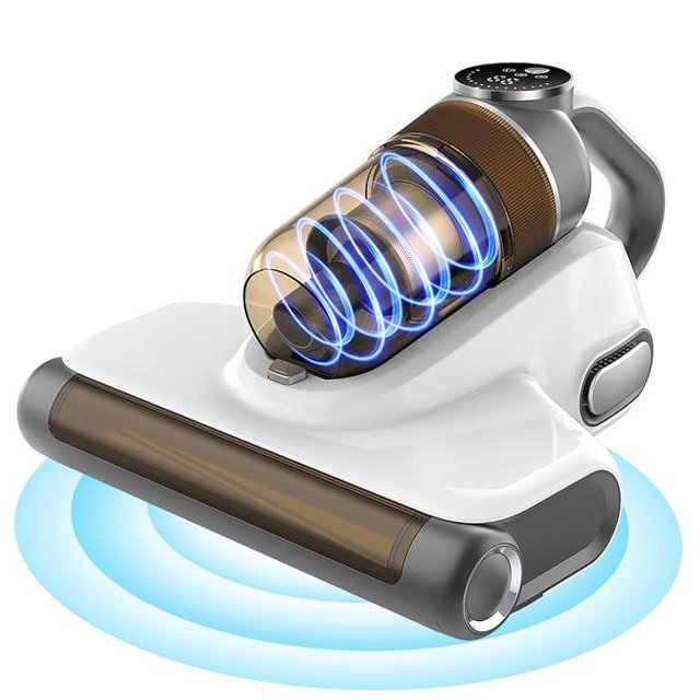 VersLife Cordless Mattress Vacuum Cleaner, UV Bed Vacuum, 15Kpa Suction HEPA Filter 253.7nm UV-C Light & 18000 Times/Min Tapping Handheld Vacuum for Bed Cleaning & Fabric Sofa(M6, Cordless)
