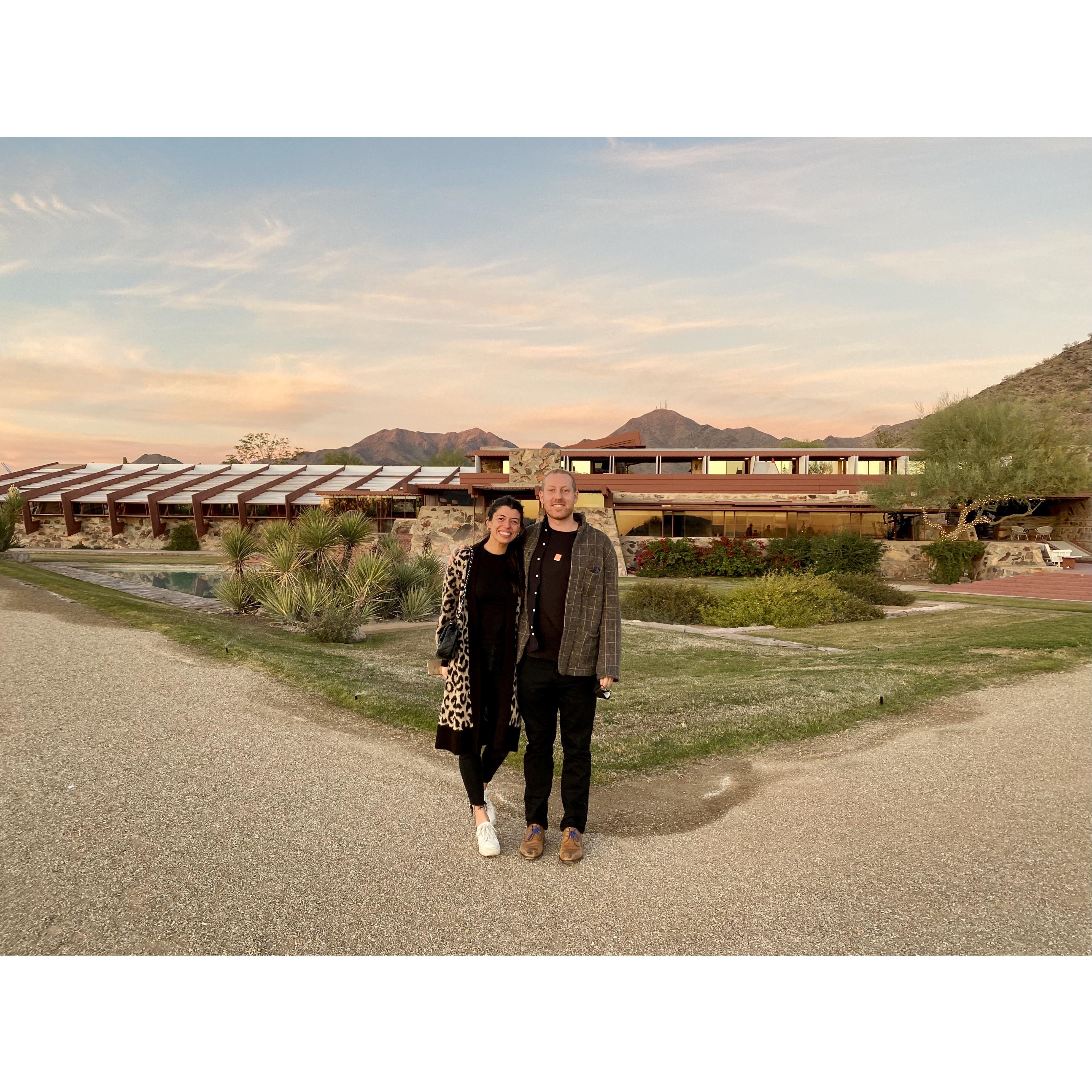 Dec 2020: Visiting the Frank Lloyd Wright institute outside Scottsdale, AZ.