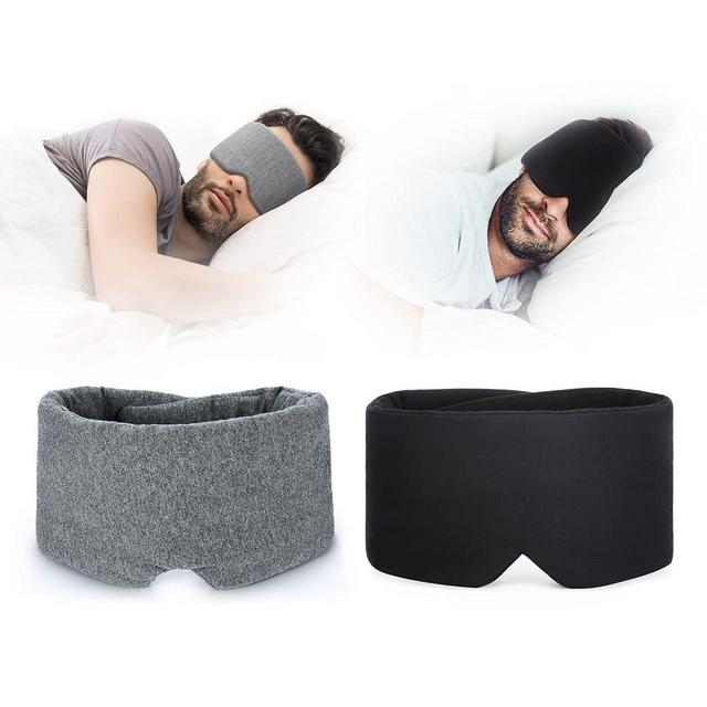 FRESHME Sleep Mask Blackout - Handmade Cotton Sleep Mask for Women Men Eye Mask for Sleeping Black Soft Eye Cover for Sleeping with Adjustable Veclro Breathable Eye Blindfold for Night Nap Travel