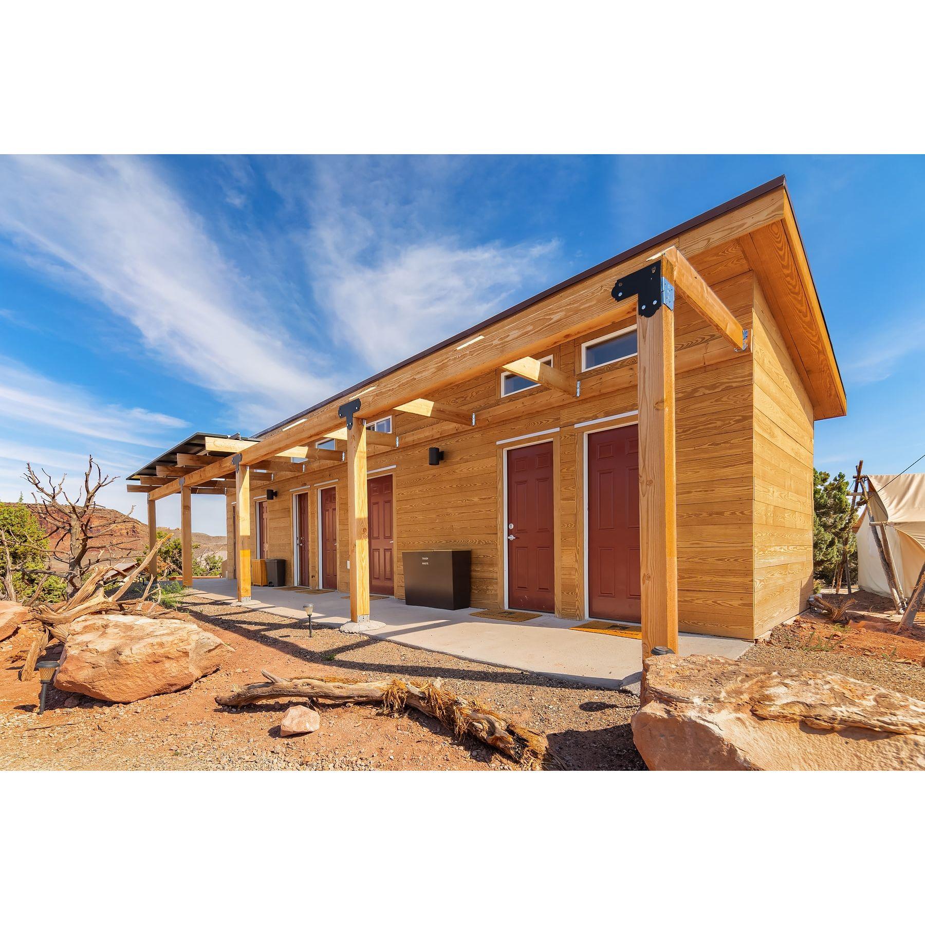 Community bathhouse for safari tents
