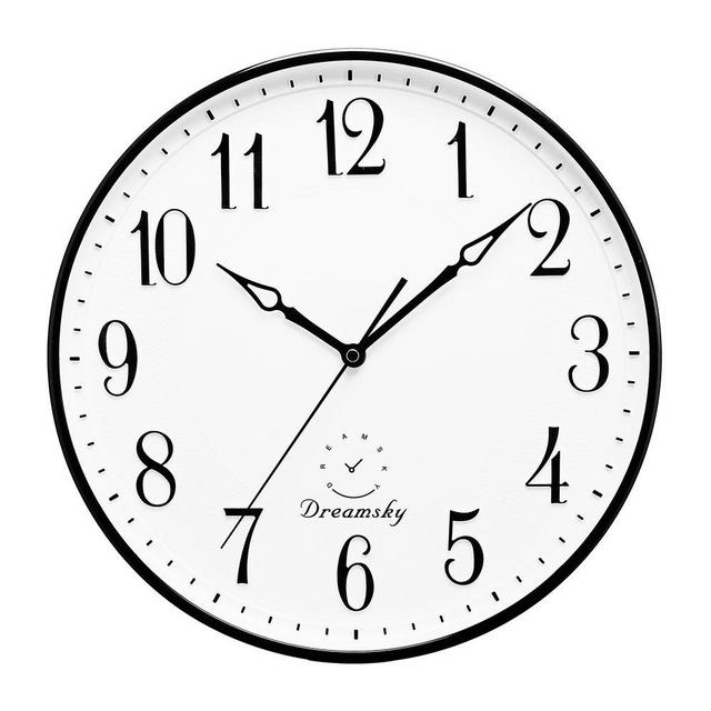 DreamSky 13.5 Inches Extra Large Wall Clock, Non-Ticking Silent Decorative Indoor Kitchen Living Room Round Retro Clock, AA Battery Operated Clocks.