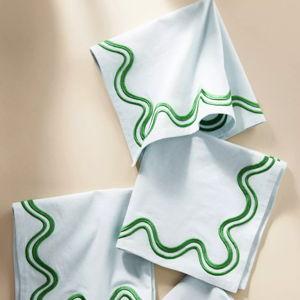 Madeline Embroidered Napkins, Set of 4 - Color: SKY