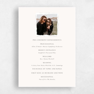 Beige Simple Wedding Program - Jayden