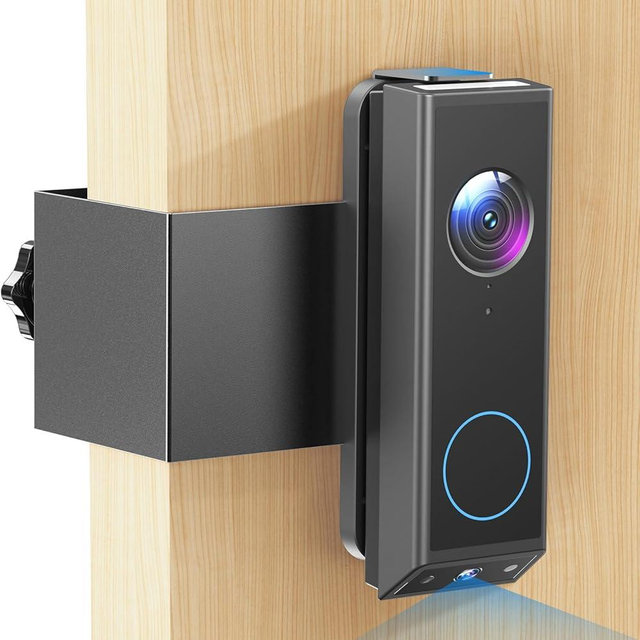 Anti-Theft Video Doorbell Mount for Eufy E340, Doorbell Camera Mount, No Drill Adjustable Mounting Bracket Holder Accessories for Apartment Rentals, Enhanced Protection Doorbell Mount Bracket