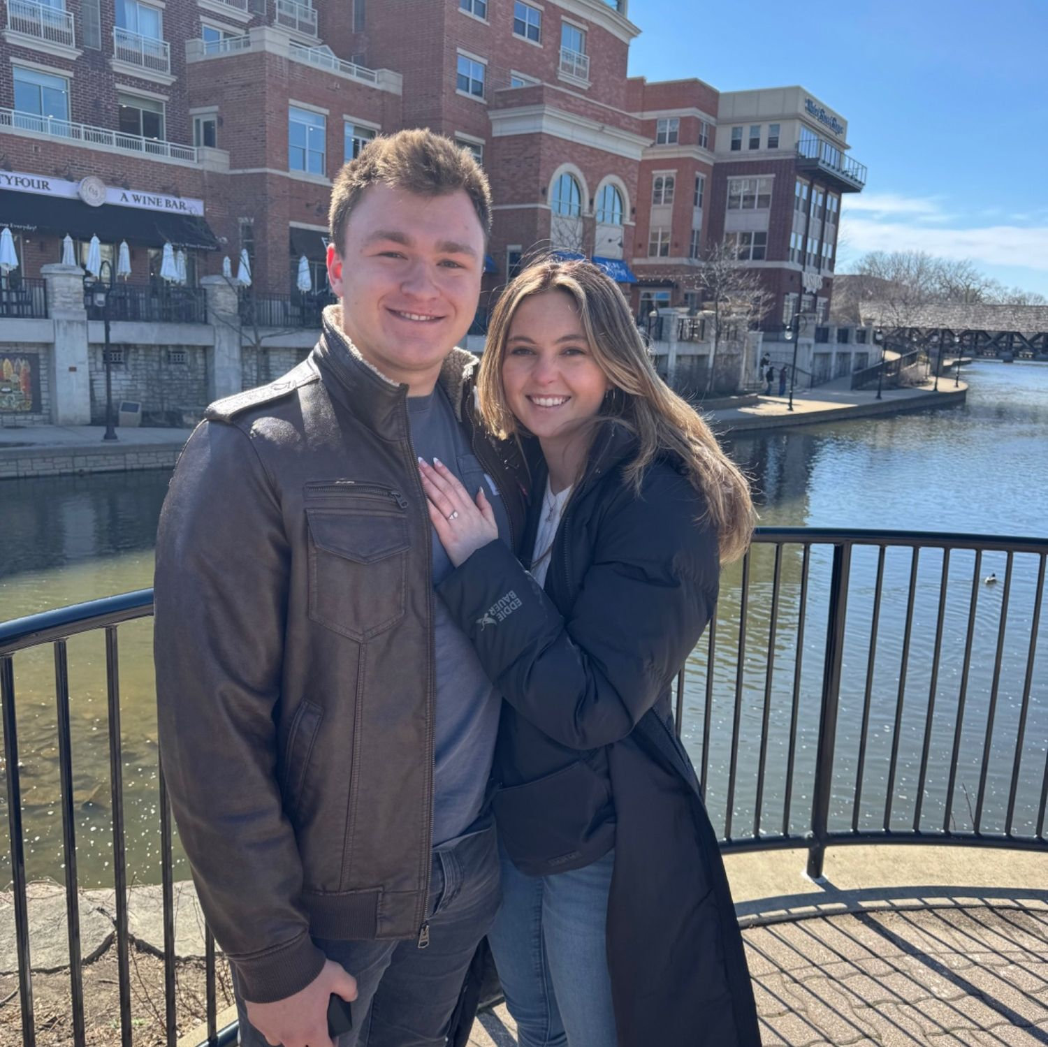 Just after we got engaged a very nice stranger took an amazing photo of us!