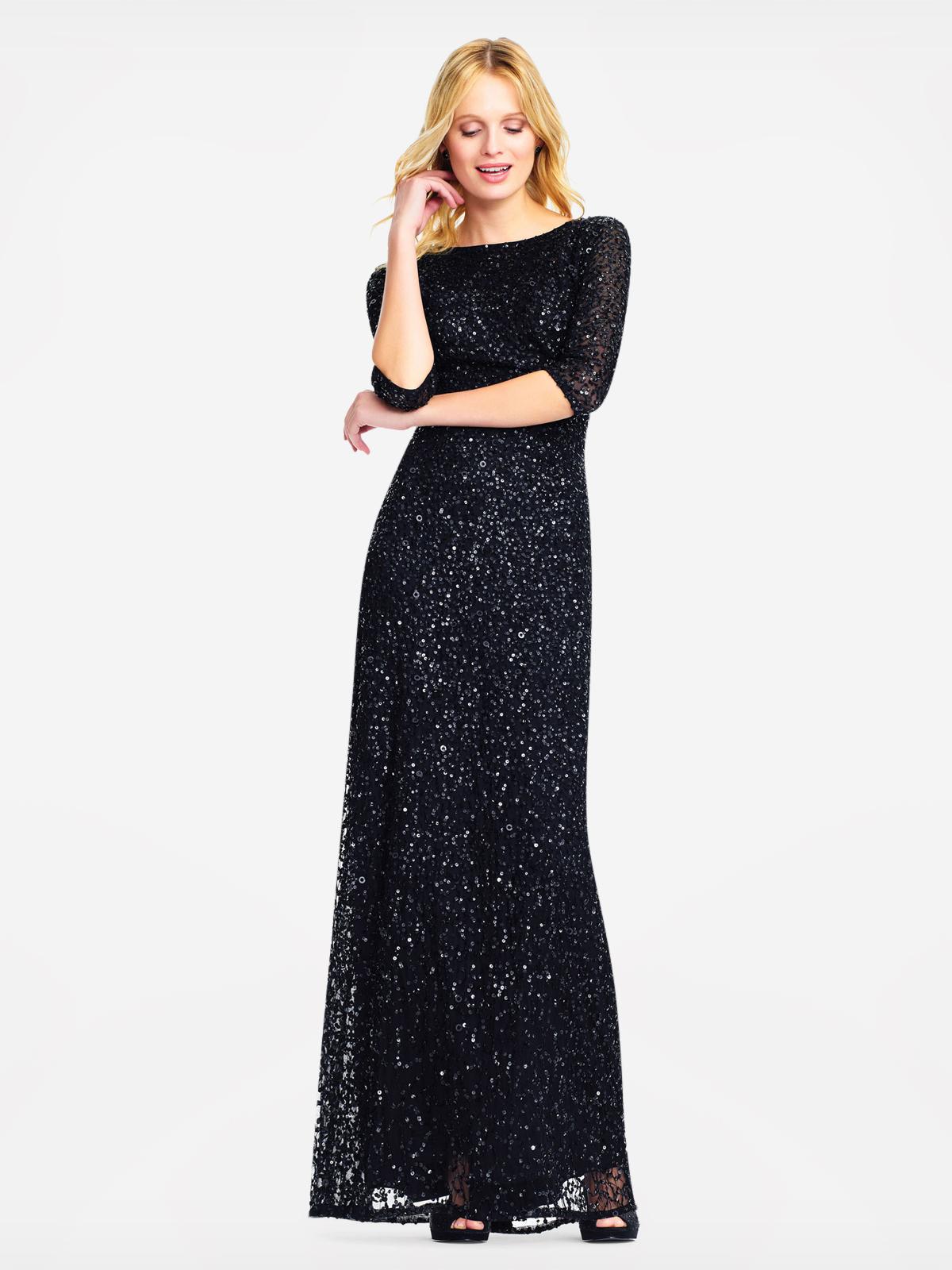 adrianna papell sequin gown