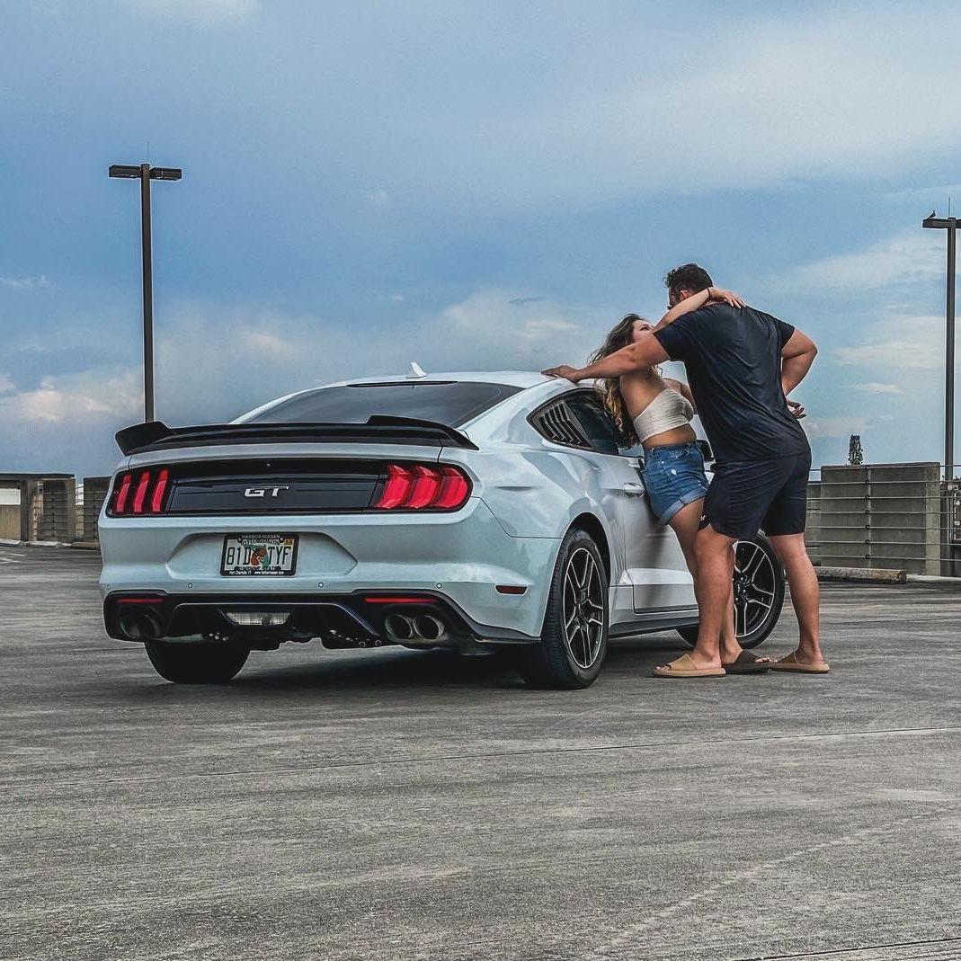 Our first photo with the Mustang