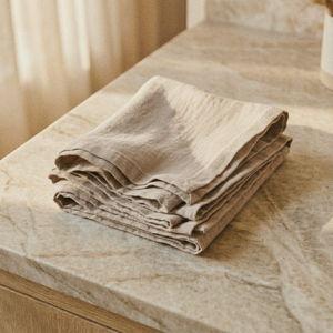 Smooth Linen 12" Lunch Napkin Set in Natural