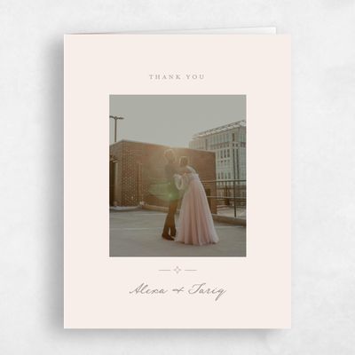 Linen, Brown Wedding Thank You - Finnian Photo