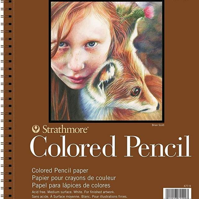 Strathmore 477-9 Colored Pencil PAD 9X12 30SHT 400 Series, 9"x12", White, 30 Sheets