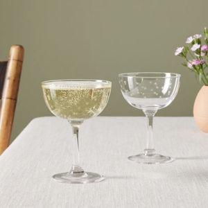 Etched Crystal Star Champagne Saucers – Stars, Set of 6