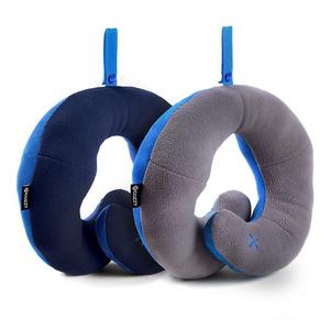 BCOZZY Chin Supporting Travel Neck Pillow - Supports the Head, Neck and Chin in Maximum Comfort in Any Sitting Position. A Patented Product. Set of 2 SALE- Adult Size, NAVY+GRAY