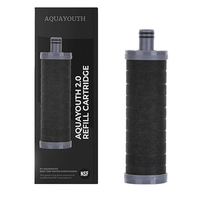 AQUAYOUTH 2.0 Carbon Shower Head Filter | Removes Chlorine, Heavy Metals, And More | Great For Dry Skin, Dry Hair, And More | NSF Certified (2.0 Carbon Refill Cartridge)