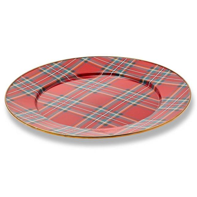 MACKENZIE-CHILDS Enamel Serving Platter, Decorative Serving Platter for Entertaining and Everyday Use, 16 Inches, Tartastic