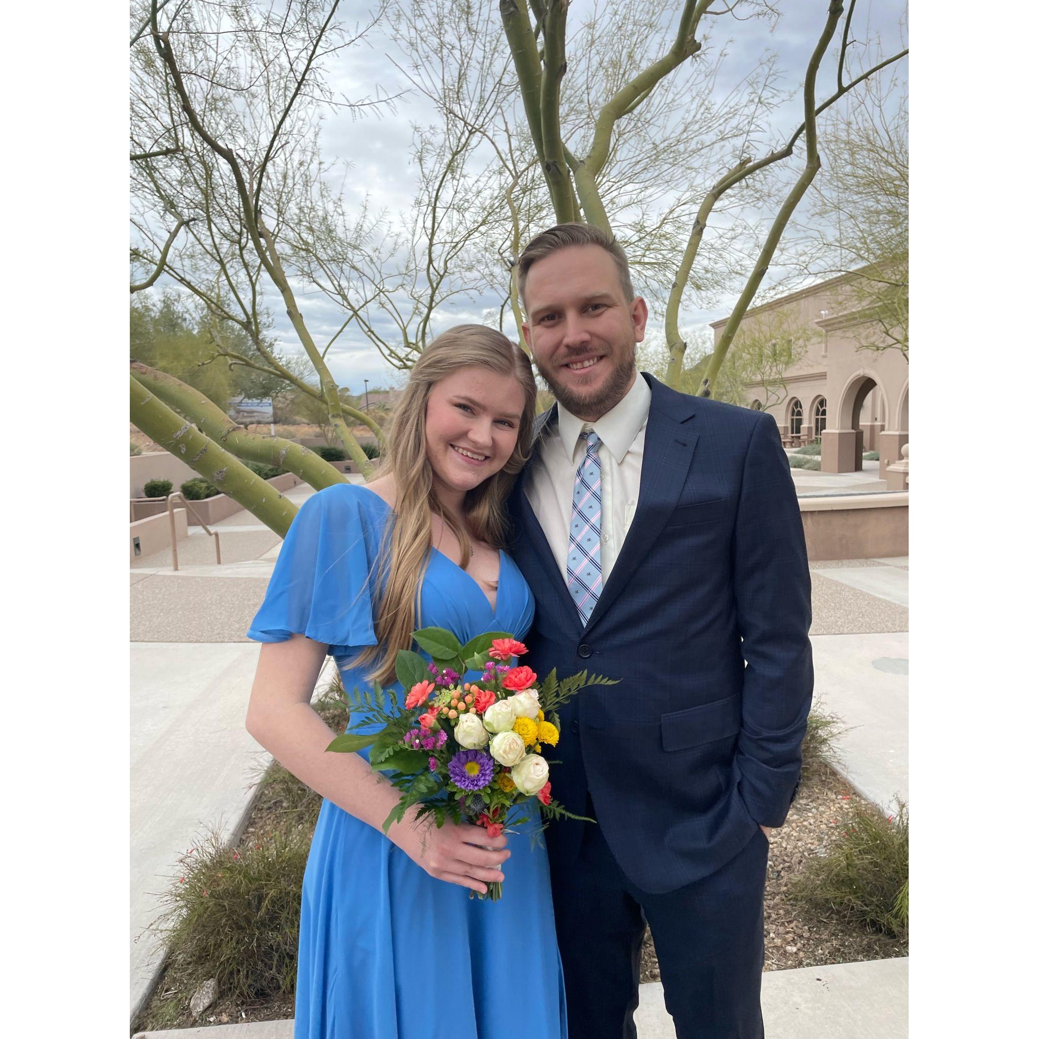 A photo of us at my sister's wedding!