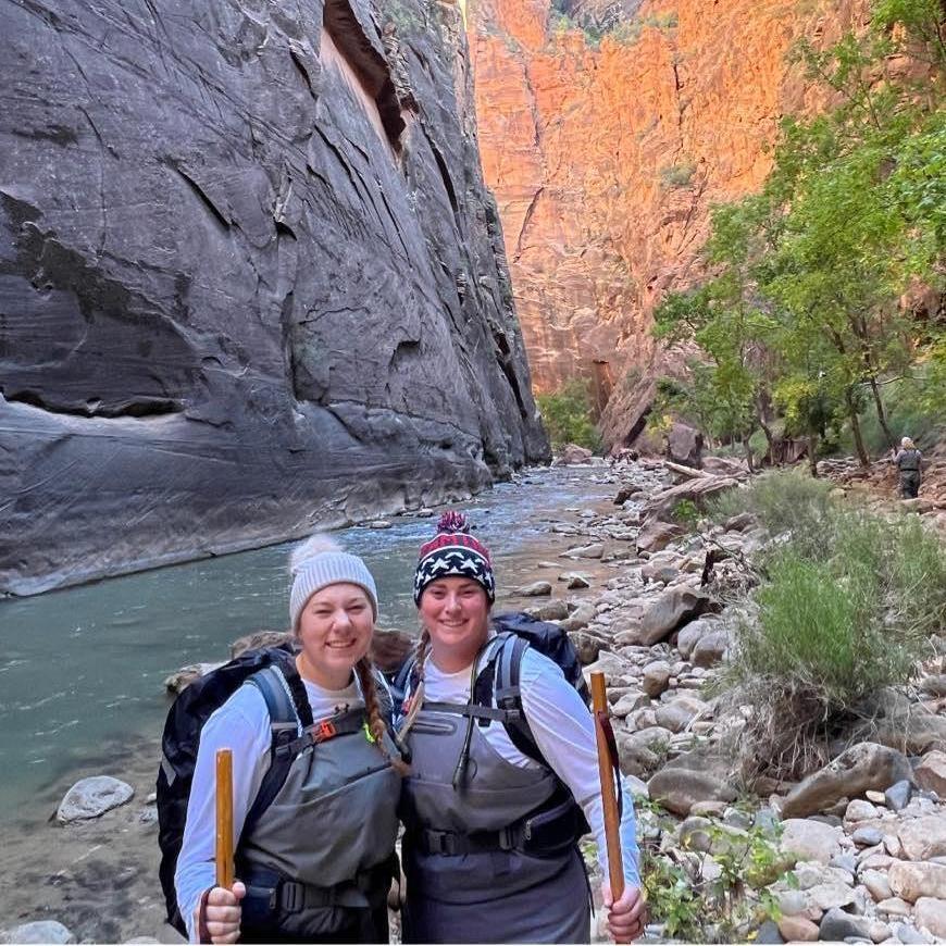Hiking the Narrows on our honeymoon in Zion NP