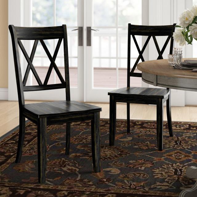 Arisa Solid Wood Cross Back Side Chair