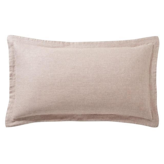 European Linen Waffle Shams, King, Smoky Quartz, Set of 2