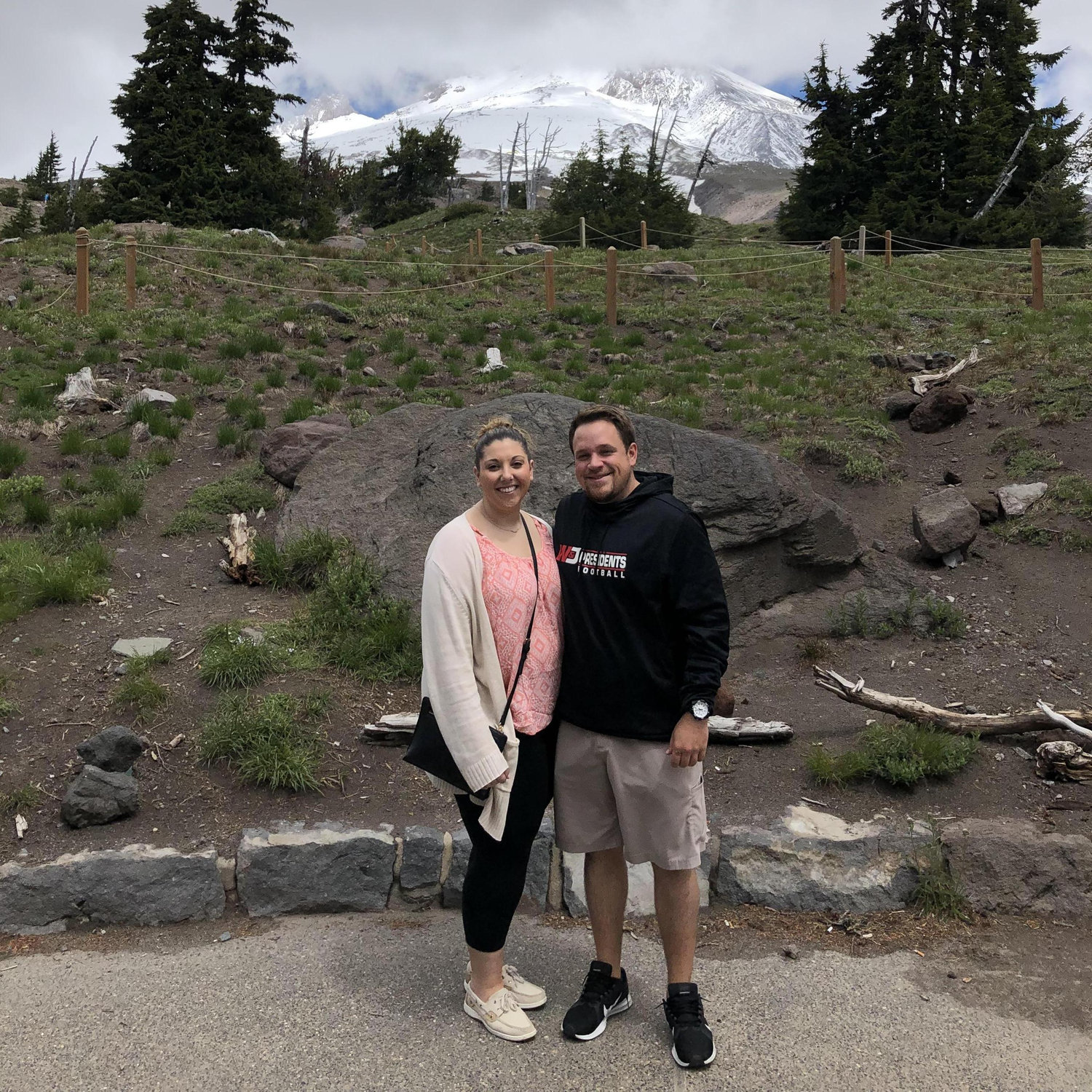 Taken on our first day visiting Portland, OR. Mt. Hood can be seen behind the clouds in the background.