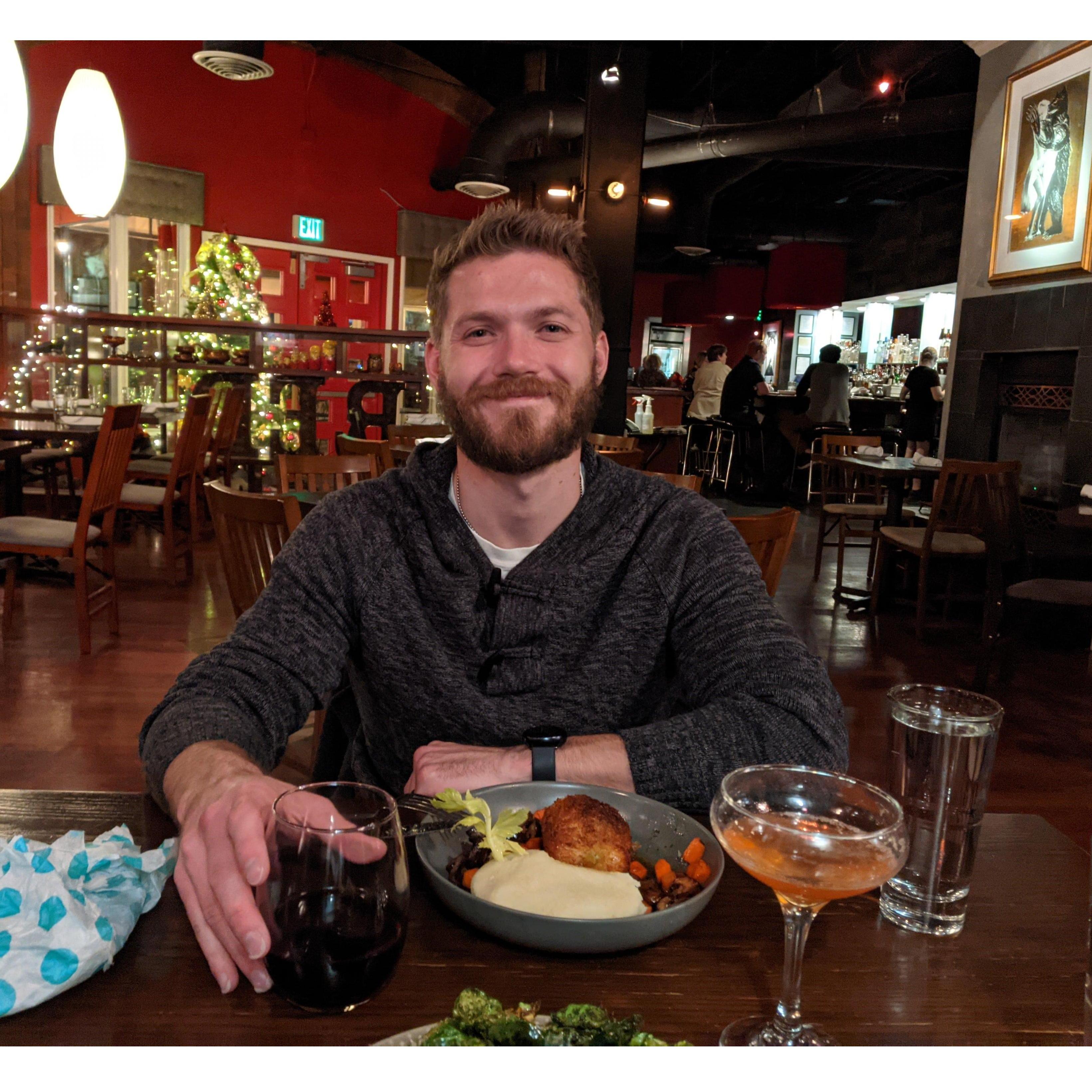 Celebrating three years together at the Red Square, a Russian restaurant in downtown Denver - November 2021