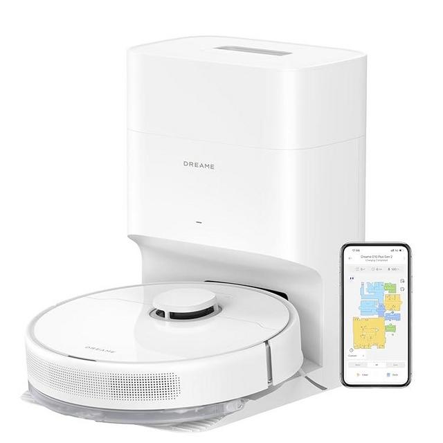 dreame D10 Plus Gen 2 Robot Vacuum and Mop with Self-Emptying Base for 90 Days of Cleaning, 6000 Pa Suction and LiDAR Navigation, Obstacle Avoidance, Wi-Fi Connected
