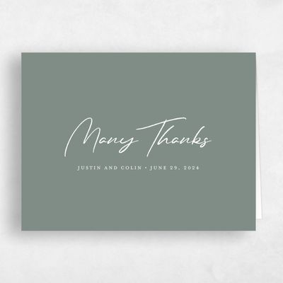 Green Typography Wedding Thank You - Burke Classic