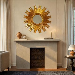 Round Sunburst Wall Mirror