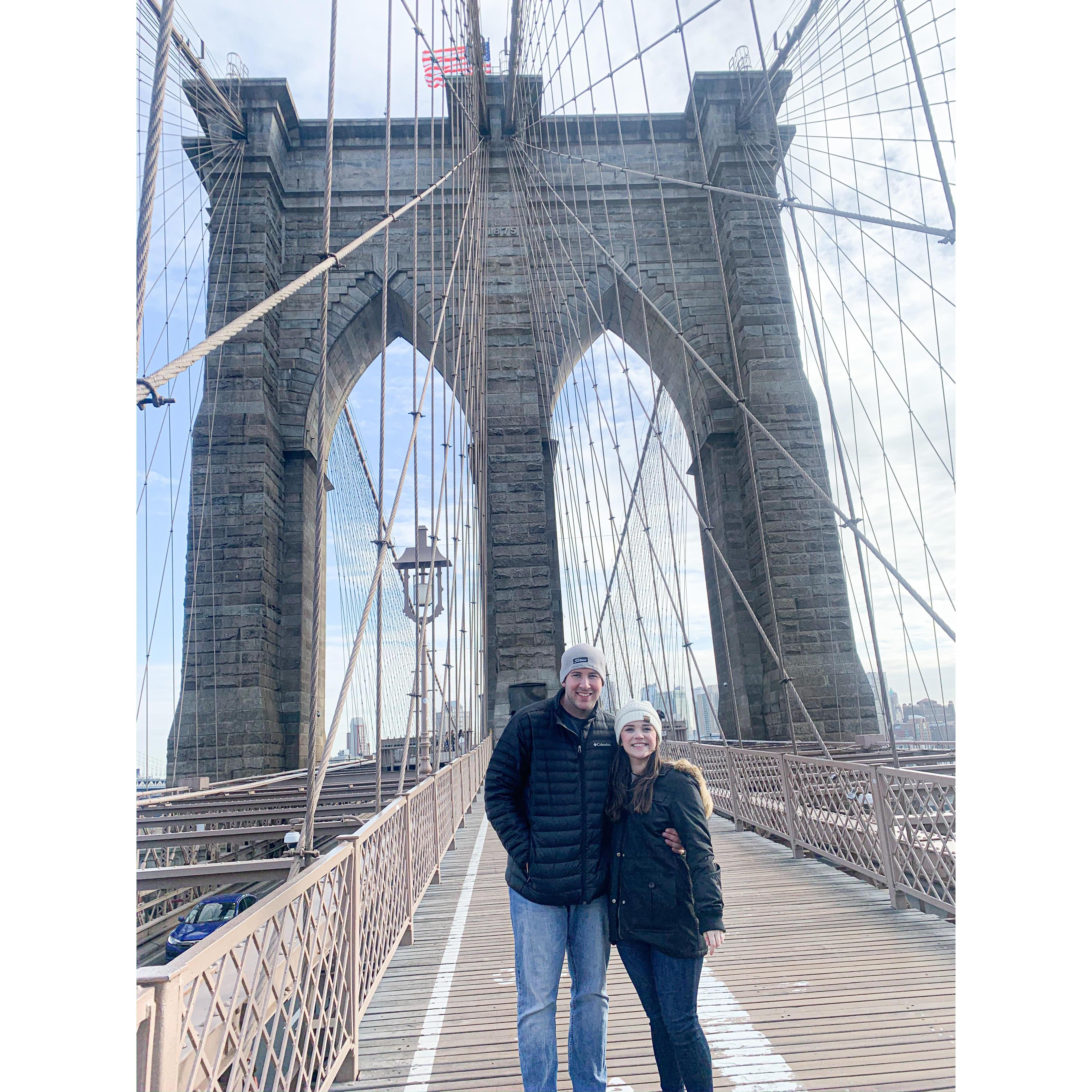 We love to travel! Over the years we've gotten to go to California, New Orleans, Galveston, and New York City together. 
This time, we got to go to NYC as an engaged couple in January 2020 :)