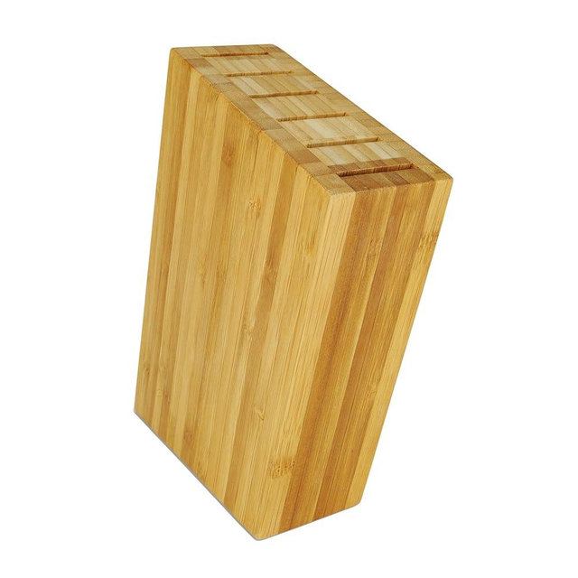 Shun Bamboo Steak Knife Block, 6 Slot Sidecar Steak Knife Holder, Made from Genuine Bamboo, Kitchen Storage for Professional and Home Chefs