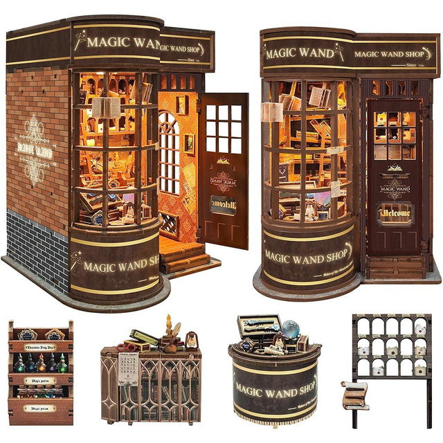 Book Nook Kit for Adults, Booknook DIY Miniature House Kit, 3D Wooden Puzzles for Adults, Wood Gifts for Book Lovers Women Friends - Magic Wand Shop