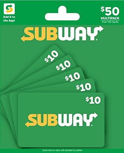 Subway Gift Cards, Multipack of 5