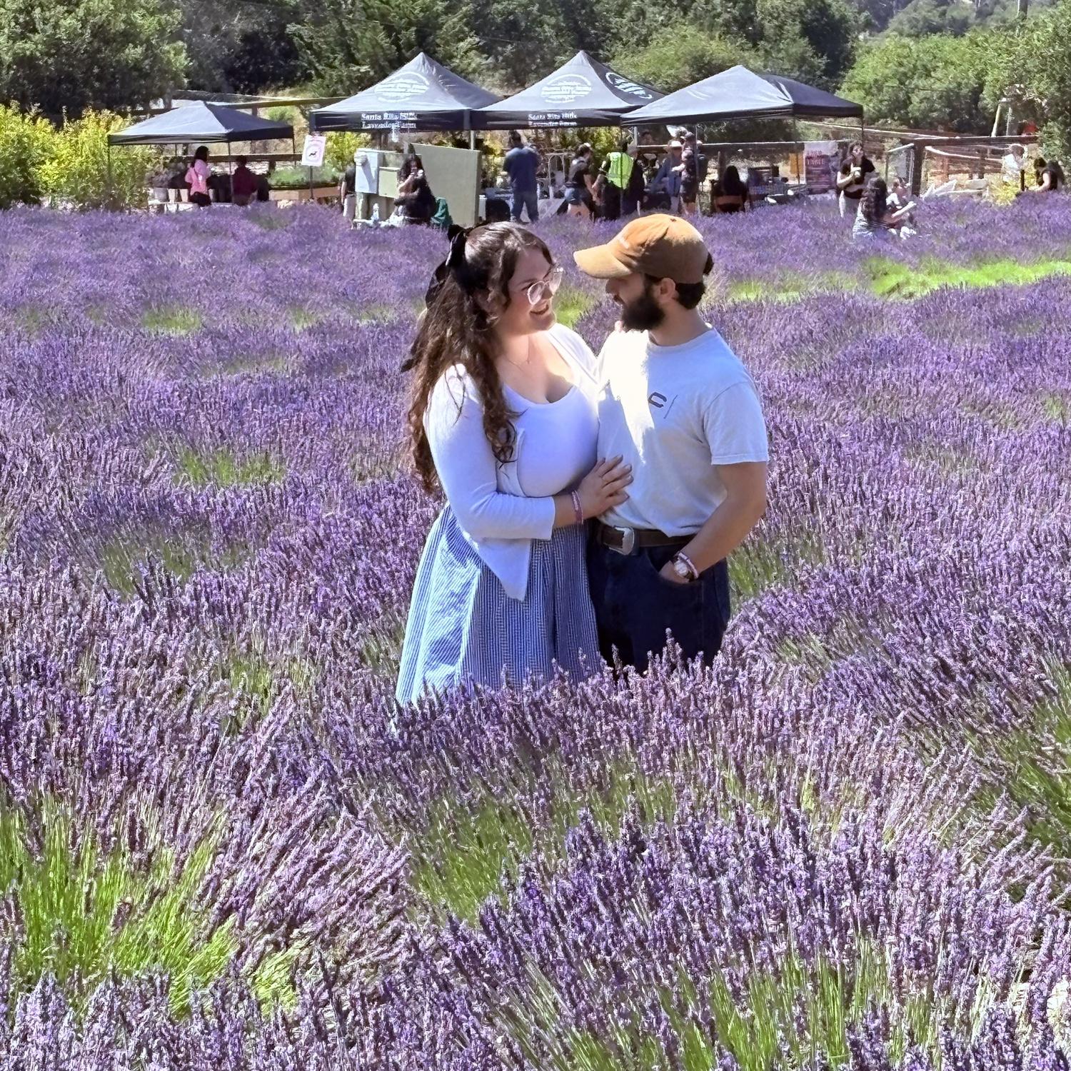 07•12•25 This was a photo of Matthew & Savannah taken at a local Lavender farm in Buellton! The day was full of so much fun, whimsy, and lavender lemonade!
