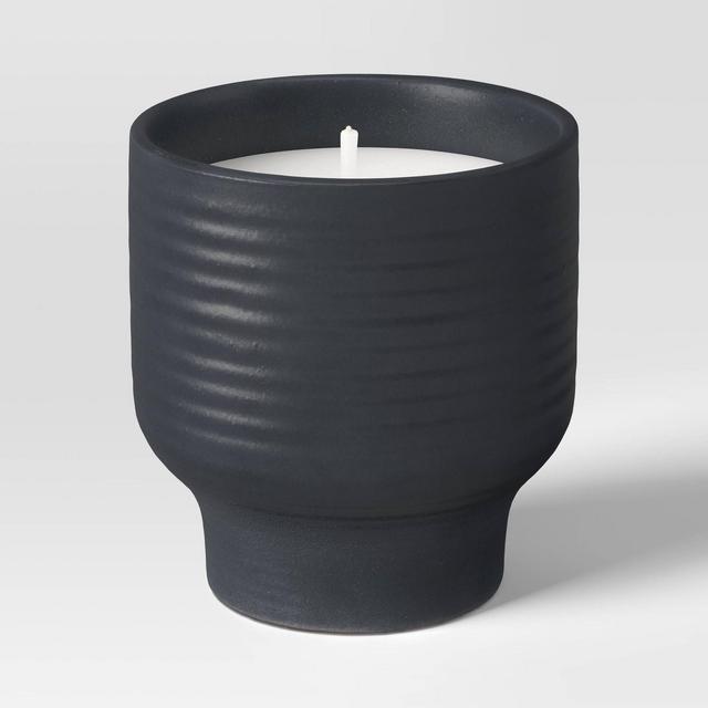 Ceramic Citronella Cotton Wick Jar Candle Black 9oz - Threshold™