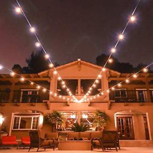 25Ft G40 Globe String Lights with Clear Bulbs,UL listed Backyard Patio Lights,Hanging Indoor/Outdoor String Lights for Bistro Pergola Deckyard Tents Market Cafe Gazebo Porch Letters Party Decor, Black