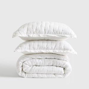 European Linen Dream Quilt Set in White