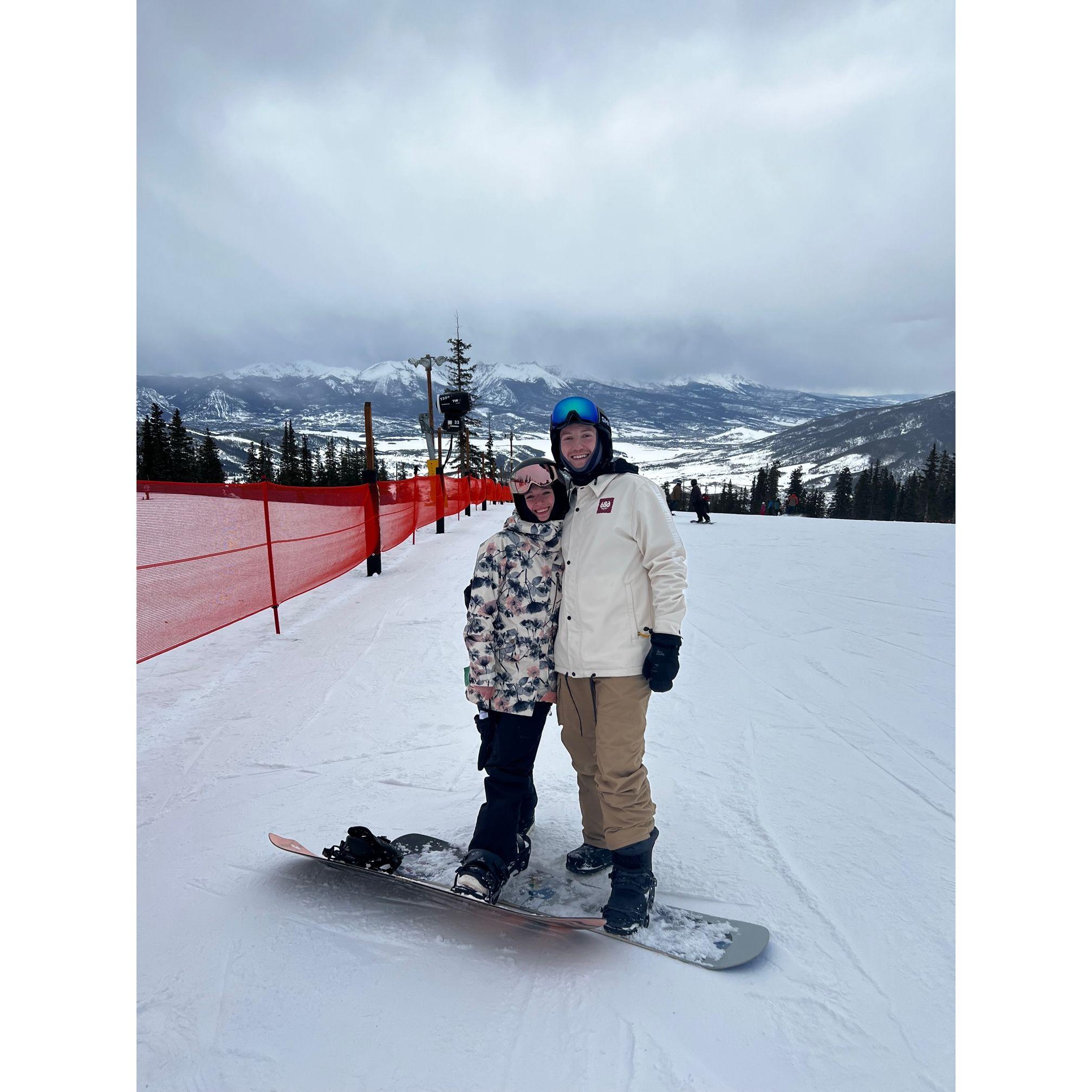 Snowboarding in Colorado (Ronnie's favorite vacation)