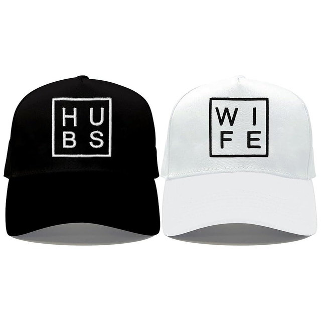 HubbyWifeyGifts Wedding Gifts for Couples, Hubby & Wifey Baseball Hats, Bridal Shower Gifts, Unique Gift for Engagement
