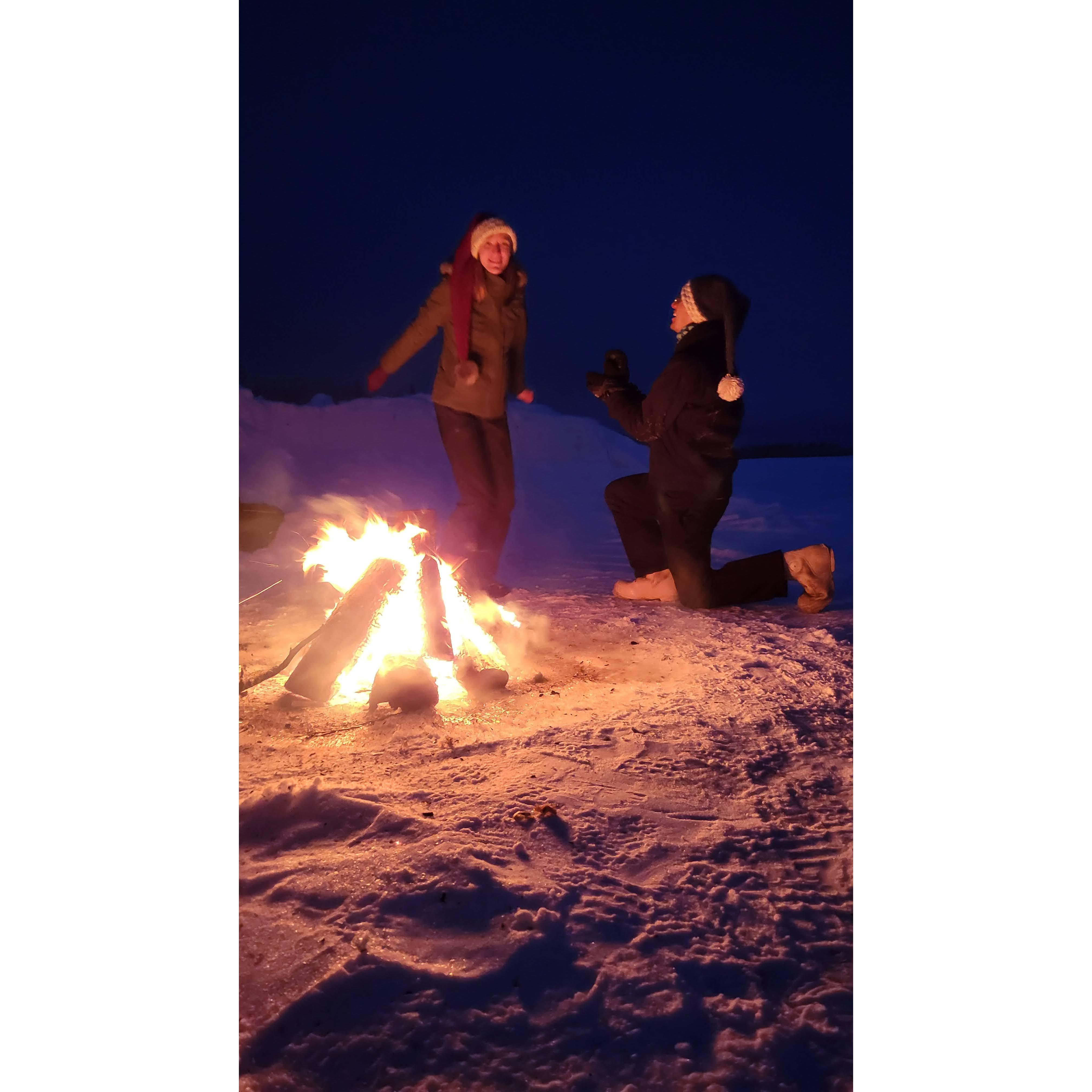He read a poem then popped the question...