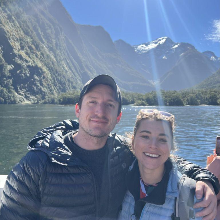 A lucky day of blue skies in Milford Sound
