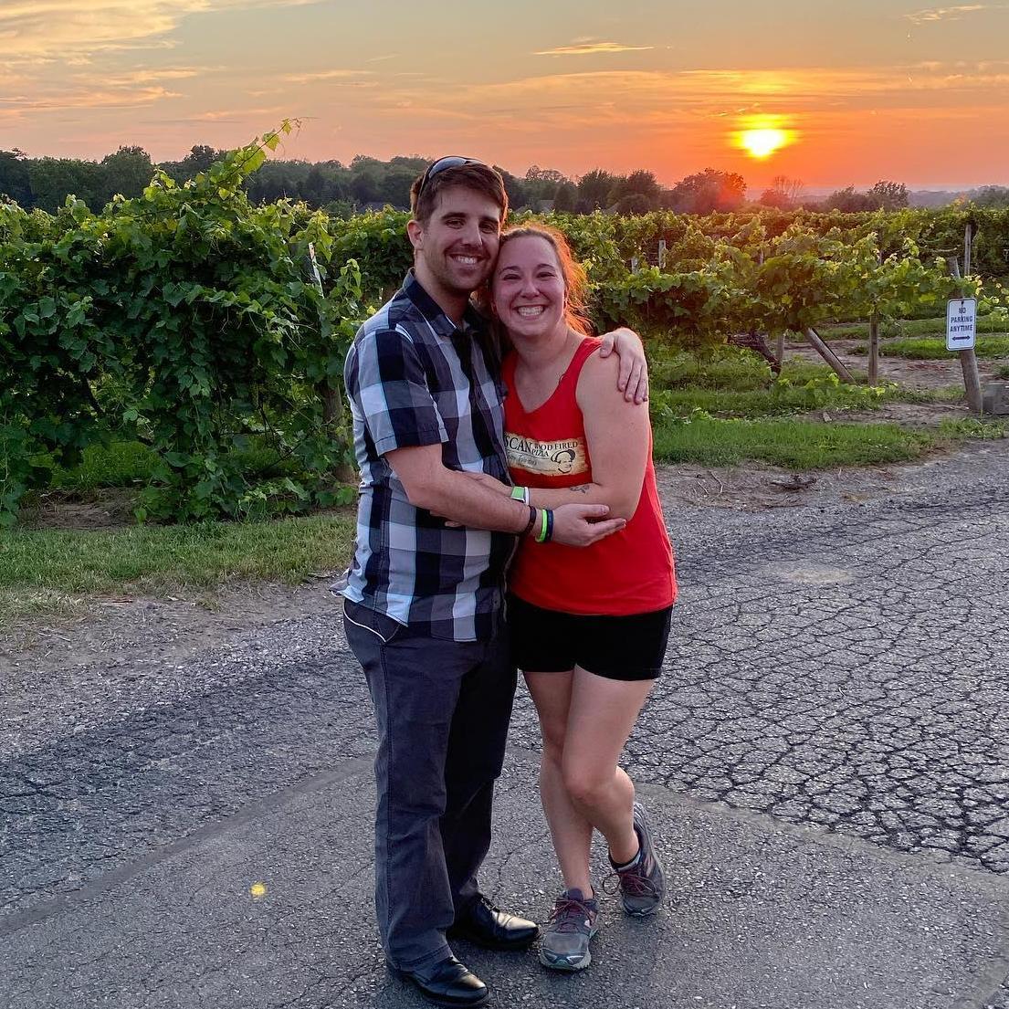 At Casa Larga Winery, Cassi after working on the food truck & Jason enjoying the tunes and food - August 2021