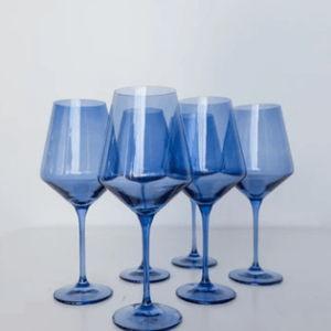 Wine Glass (Set of 6) Cobalt Blue 9.5" Tall 16.5oz.