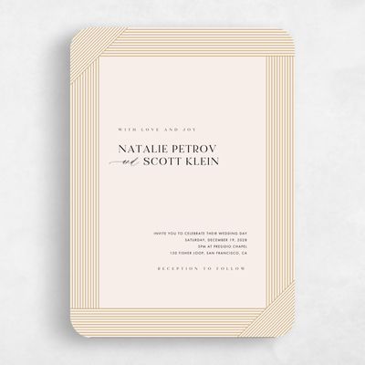 Rounded Wedding Invitation - Callum Portrait