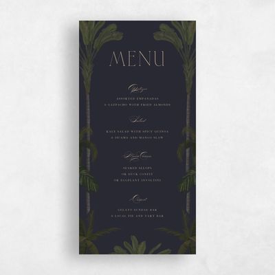 Ebony, Black Wedding Menu - Somrig