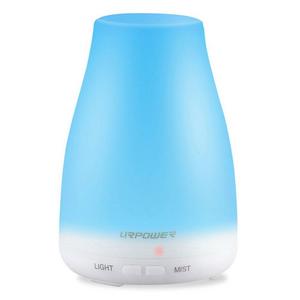 URPOWER 2nd Version Essential Oil Diffuser Aroma Essential Oil Cool Mist Humidifier with Adjustable Mist Mode,Waterless Auto Shut-off and 7 Color LED Lights Changing for Home Office Baby